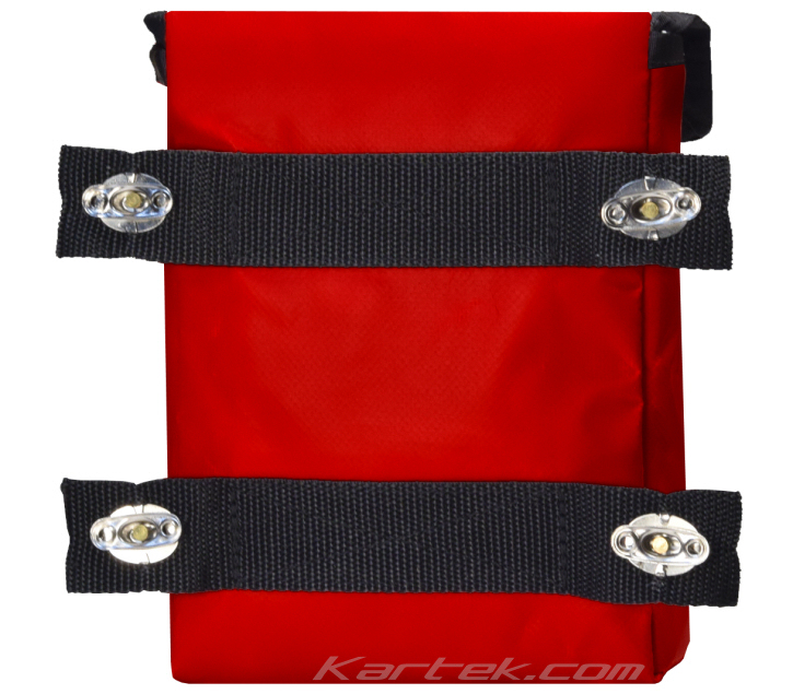 Mastercraft Safety 640121 small red bolt-on door bag with turn buckles twist locks
