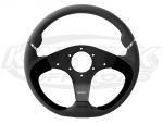 MOMO Nero 13-3/4" - 350mm Diameter +3/16" Dish Black Leather And Suede Steering Wheel