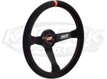 MPI 13.75" / 350mm Diameter +1-1/4" Dish Black Suede With Orange Stitching Steering Wheel
