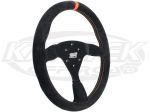 MPI 13" - 330mm Diameter 0" Dish Black Suede With Orange Stitching Steering Wheel