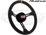 MPI 15" / 380mm Diameter 2" Dish Black Suede Aluminum Late Model Or Stock Car Steering Wheel