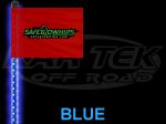 Safeglo 4 Foot Tall Blue LED Whip Antenna With Standard Threaded Base