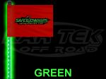 Safeglo 4 Foot Tall Green LED Whip Antenna With Standard Threaded Base