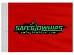 Safeglo LED Whips Antenna Replacement 11 Inch Tall 18 Inch Wide Red Flag With Safeglo Logo