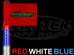 Safeglo 4 Foot Tall Red/White/Blue LED Whip Antenna With Standard Threaded Base