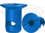 SDi Countersunk Blue Anodized Aluminum Quarter Turn Fastener Button 0.500" Grip Length For #6 Spring