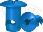 SDi Domed Blue Anodized Aluminum Quarter Turn Fastener Button 0.425" Grip Length For #6 Spring