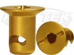 SDi Countersunk Gold Anodized Aluminum Quarter Turn Fastener Button 0.500" Grip Length For #6 Spring