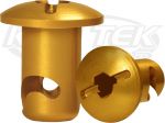 SDi Domed Gold Anodized Aluminum Quarter Turn Fastener Button 0.425" Grip Length For #6 Spring