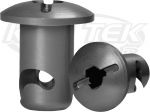 SDi Domed Gray Anodized Aluminum Quarter Turn Fastener Button 0.425" Grip Length For #6 Spring