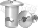 SDi Domed Raw Aluminum Quarter Turn Fastener Button 0.425" Grip Length For #6 Spring