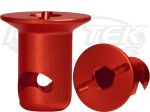 SDi Countersunk Red Anodized Aluminum Quarter Turn Fastener Button 0.500" Grip Length For #6 Spring