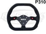 Sparco USA P310 Black Suede 2 Button Double D Racing Steering Wheel 12-1/4" - 310mm Diameter 0" Dish