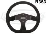 Sparco USA R353 Black Suede Flat Bottom Racing Steering Wheel 13" - 330mm Diameter 0" Dish