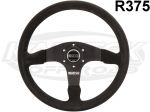 Sparco USA R375 Black Suede Round Racing Steering Wheel 13-3/4" - 350mm Diameter +3/16" Dish