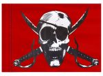 Stiffy Small 12 Inch Tall 18 Inch Wide Replacement Red Pirate Skull And Swords Flag For Whip Antenna