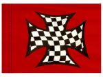 Stiffy Small 12 Inch Tall 18 Inch Wide Replacement Checkered Iron Cross Flag For Whip Antennas