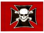 Stiffy Small 12 Inch Tall 18 Inch Wide Replacement Black Iron Cross With Skull Flag For Whip Antenna