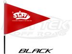 Stiffy Non Lighted Black 7 Foot 5/16" Dia Whip Antenna With Flag Requires 5/16 Quick Release Mount