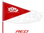 Stiffy Non Lighted Red 7 Foot 5/16" Dia Whip Antenna With Flag Requires 5/16 Quick Release Mount