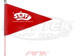 Stiffy Pink 4 Foot 5/16" Dia Whip Antenna With Flag And Socket For 1156 or 1195 Light Bulb