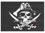 Stiffy Small 12 Inch Tall 18 Inch Wide Replacement Black And White Pirate Skull Flag For Antennas