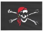 Stiffy Small 12 Inch Tall 18 Inch Wide Replacement Pirate Skull Red Bandana Flag For Whip Antennas