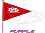 Stiffy Purple 4 Foot 5/16" Dia Whip Antenna With Flag And Socket For 1156 or 1195 Light Bulb