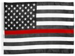 Stiffy Small 12 Inch Tall 18 Inch Wide Replacement USA Flag Thin Red Line Firefighter For Antennas