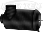 Carbon Fiber Extra Long Super Air Filter 4" Inlet 4" Outlet To Carburetor Or Throttle Body 8" Can