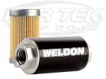 Weldon High Performance WEQ0810CLN - 10 Micron Fuel Pump Post Fuel Filter AN -8 ORB To AN -8 ORB